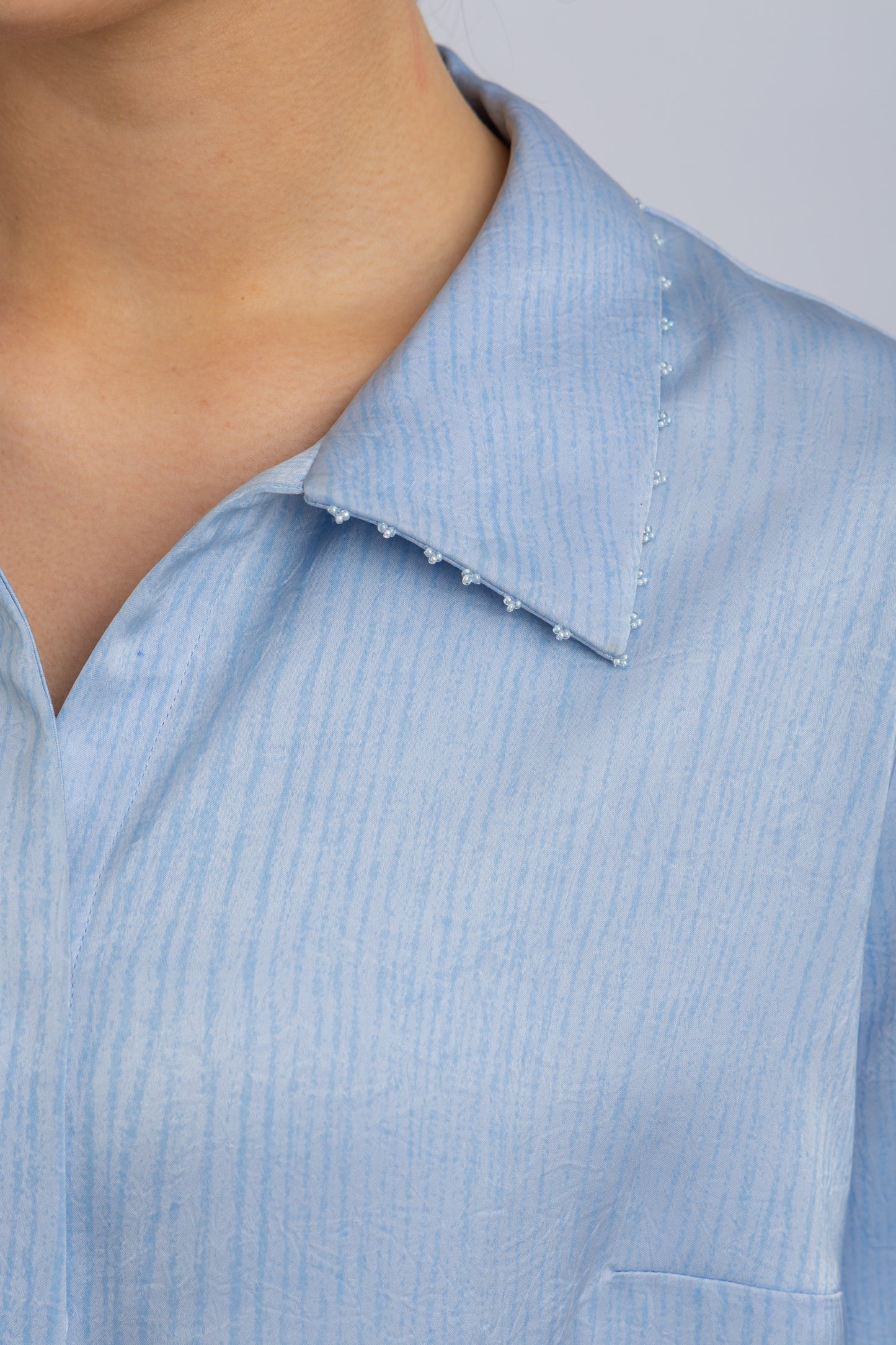 striped satin shirt