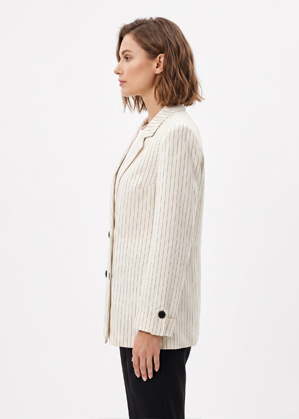 striped linen jacket