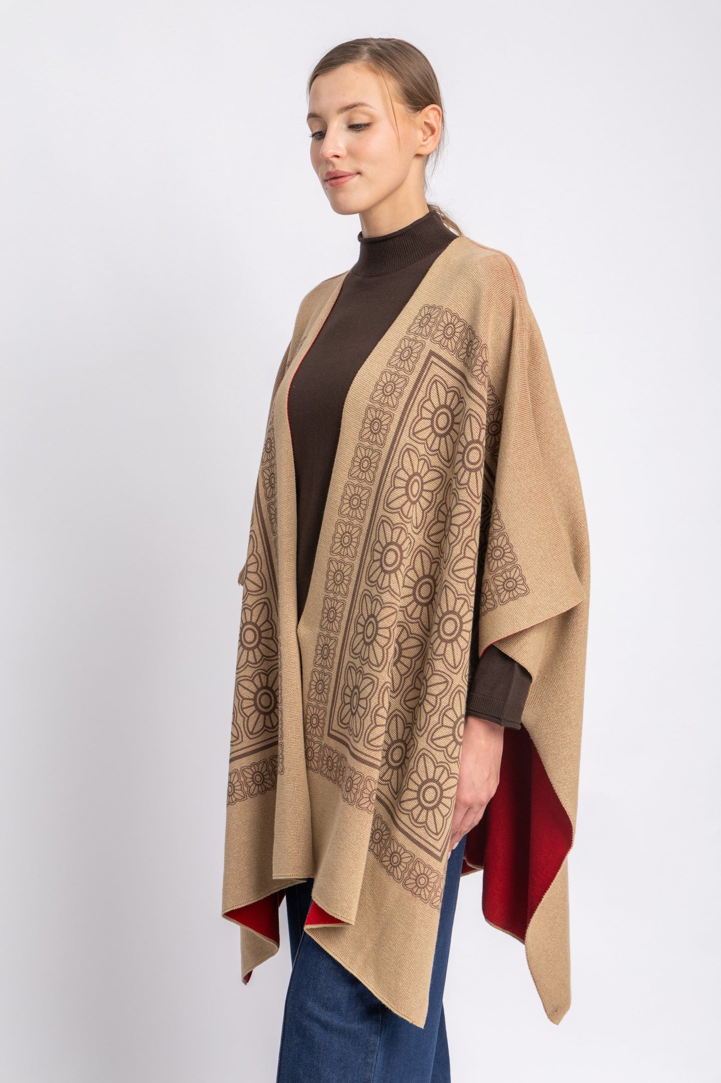 one size knitwear poncho
