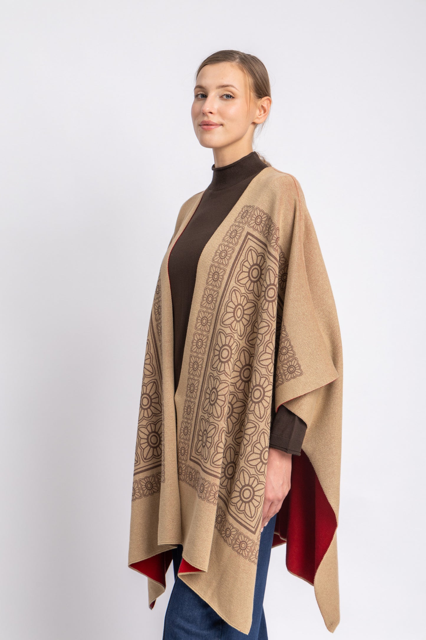 one size knitwear poncho