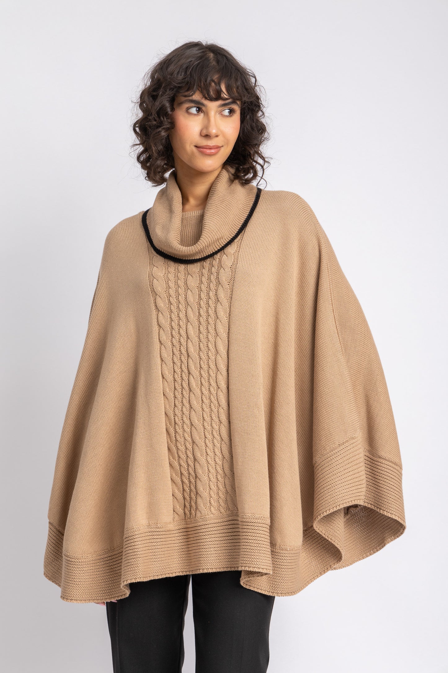 one size knitwear poncho