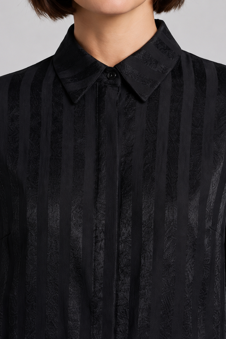 striped satin shirt