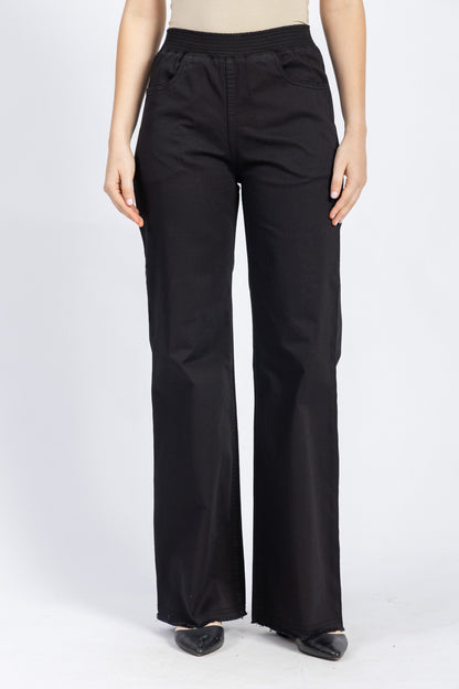 gabardine wide leg pants