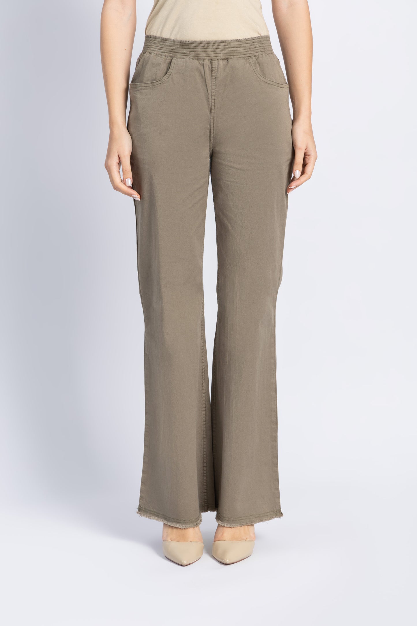 gabardine wide leg pants