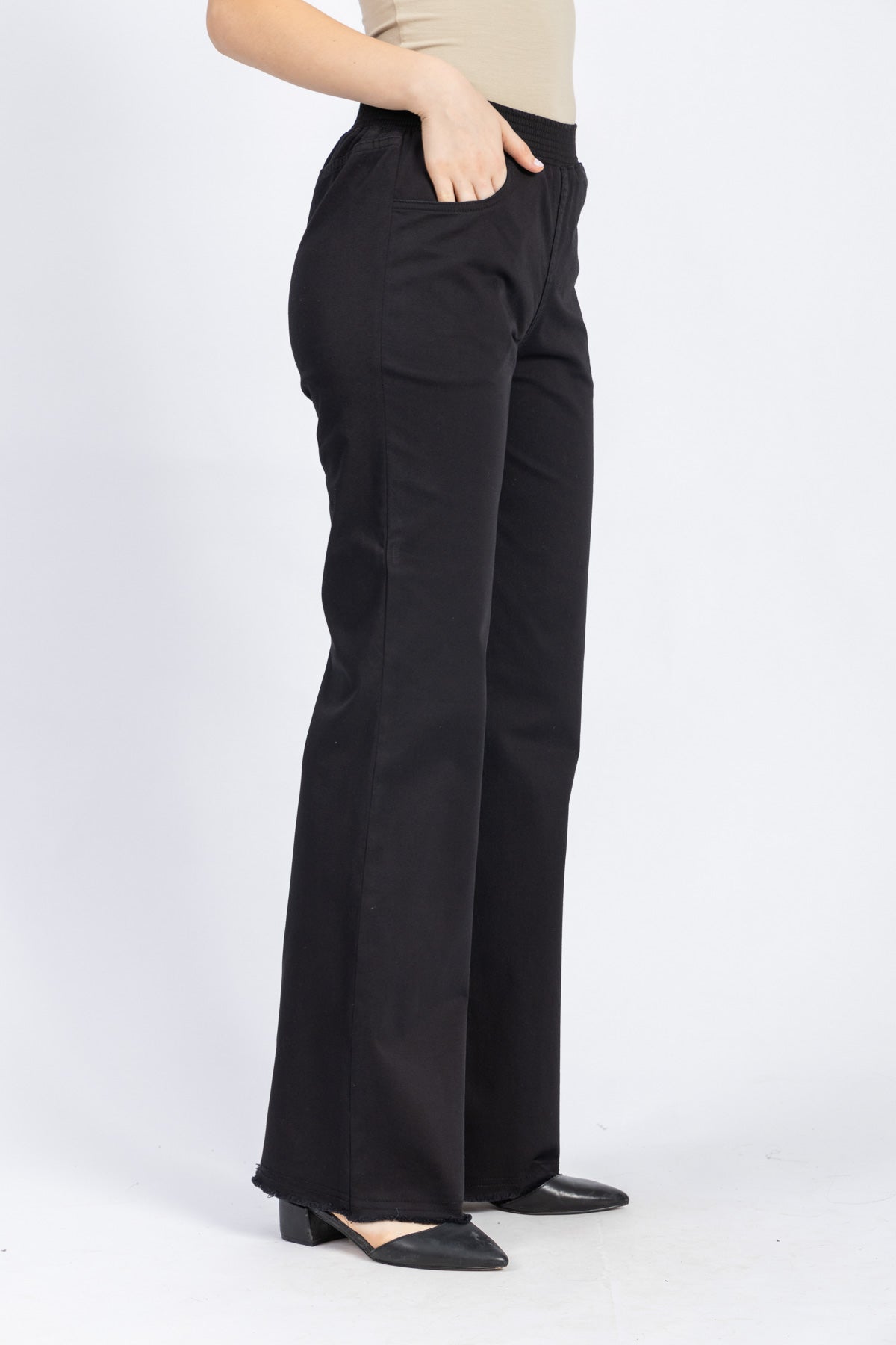 gabardine wide leg pants