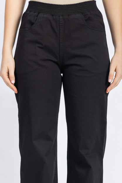 gabardine wide leg pants