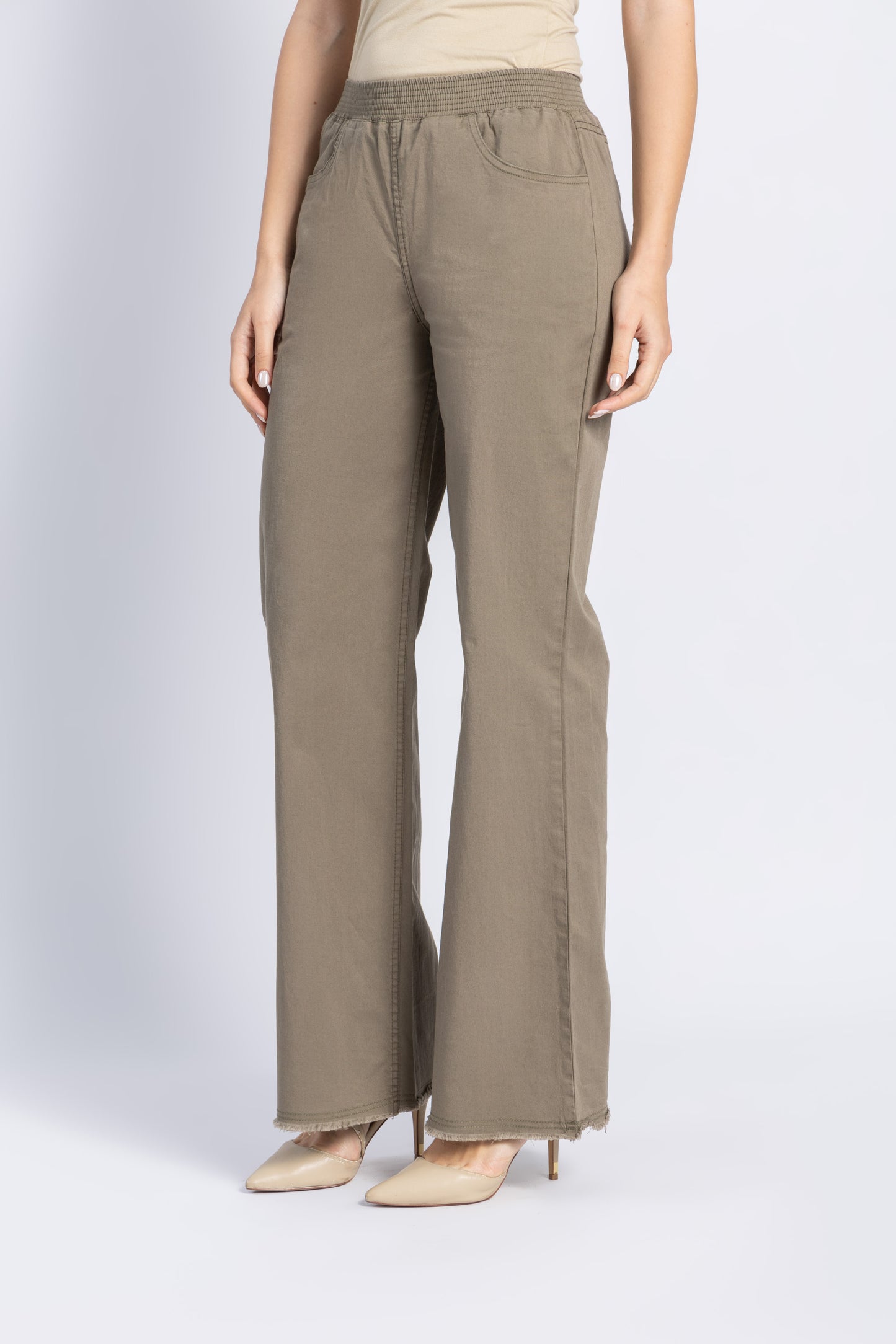 gabardine wide leg pants