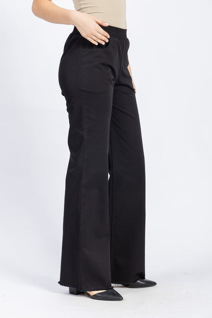 gabardine wide leg pants