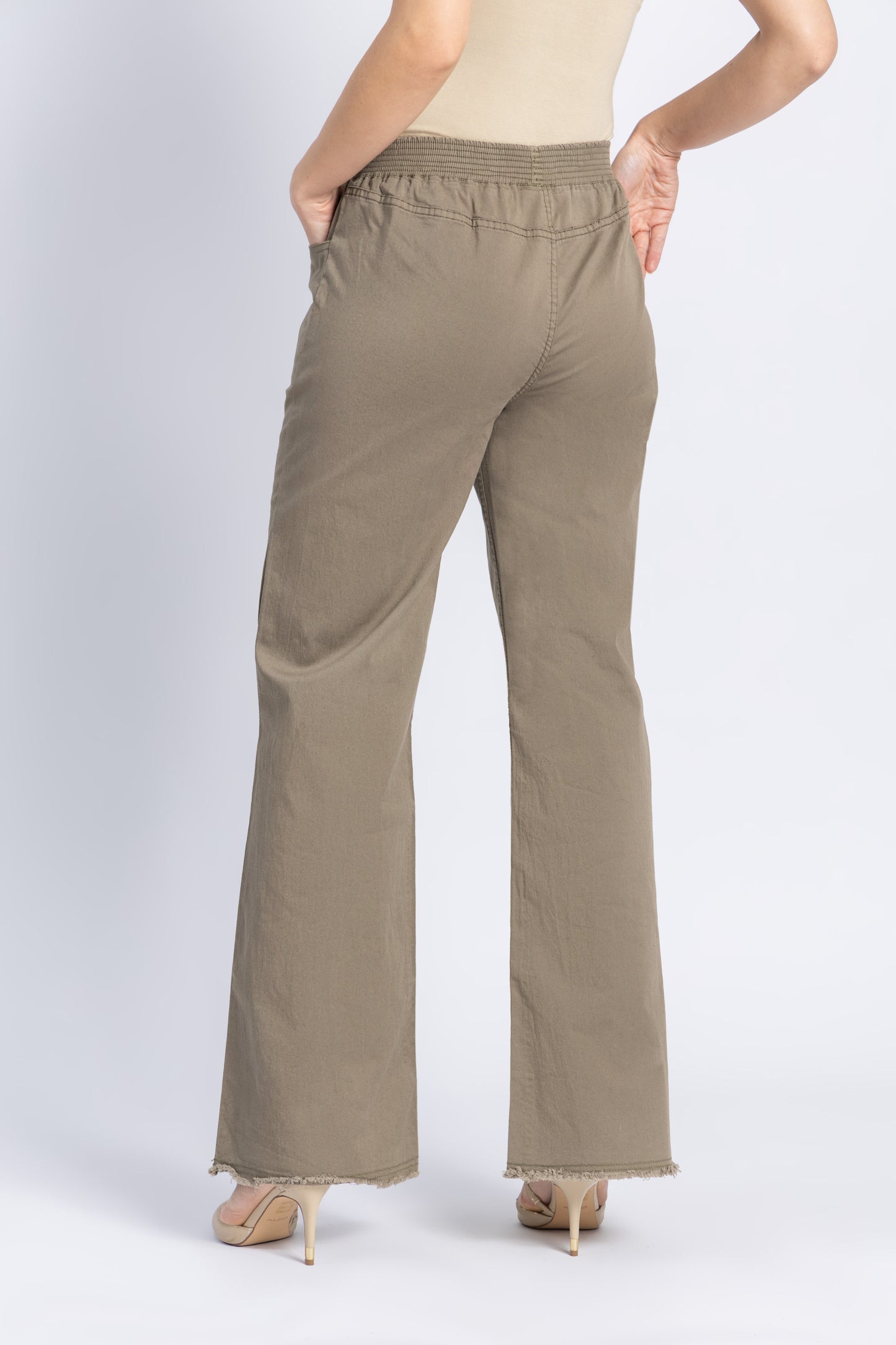 gabardine wide leg pants