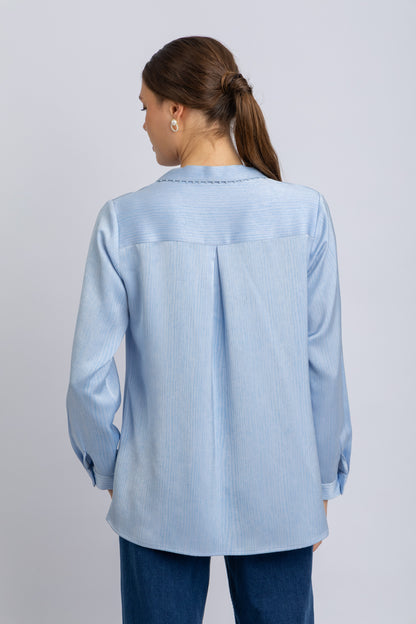 striped satin shirt