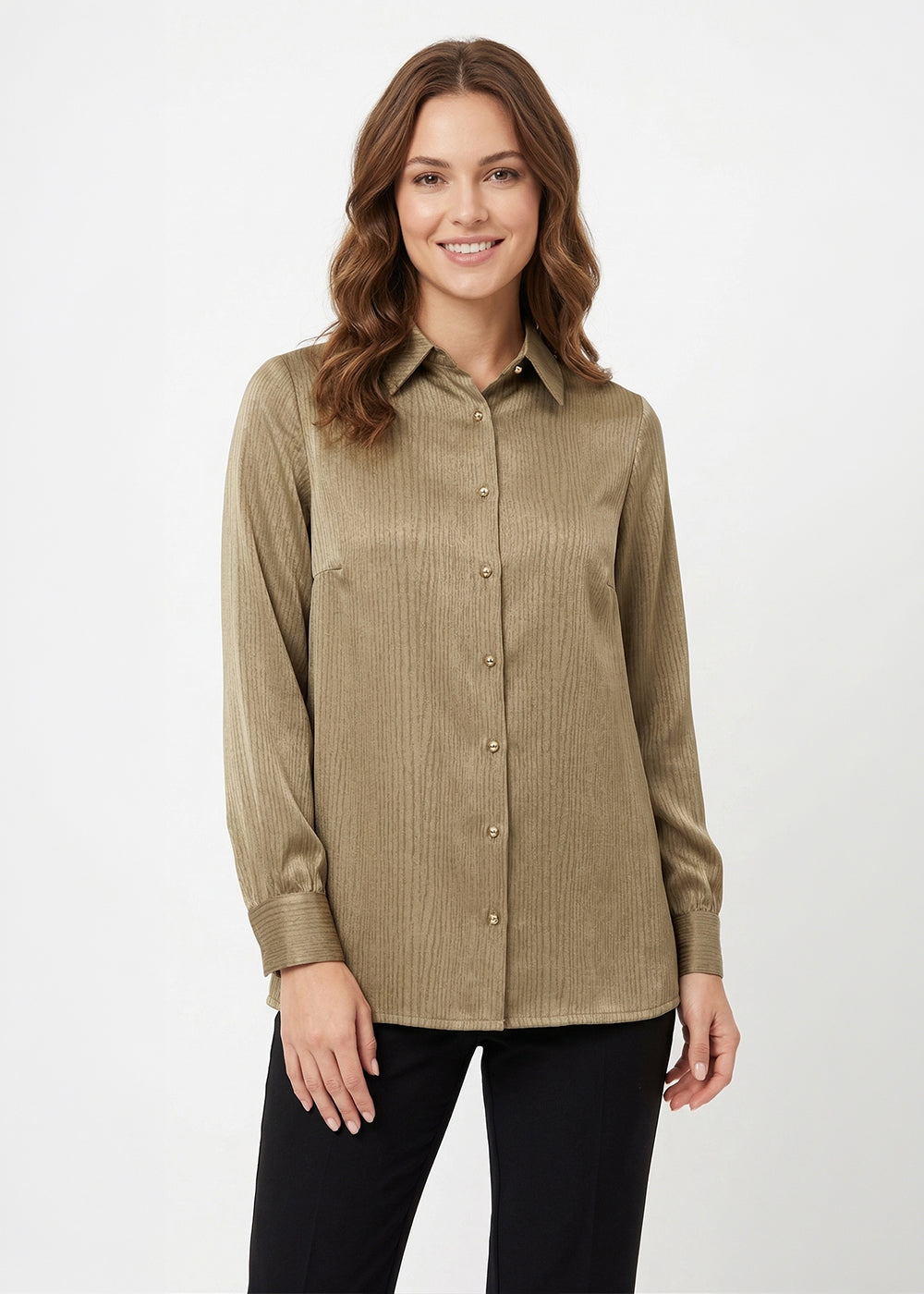 striped satin shirt