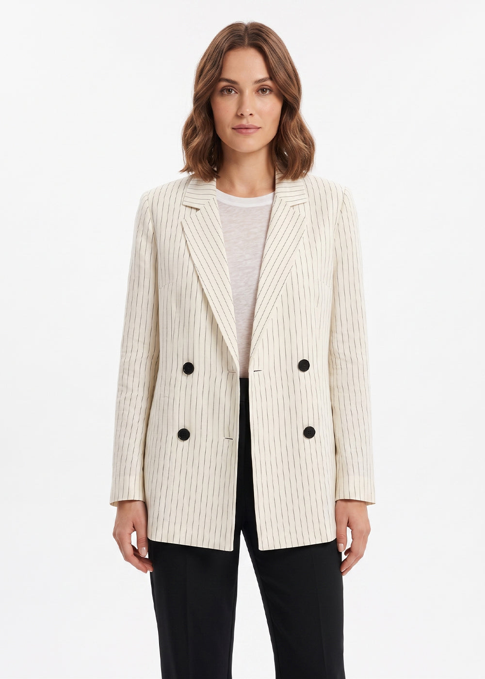 striped linen jacket