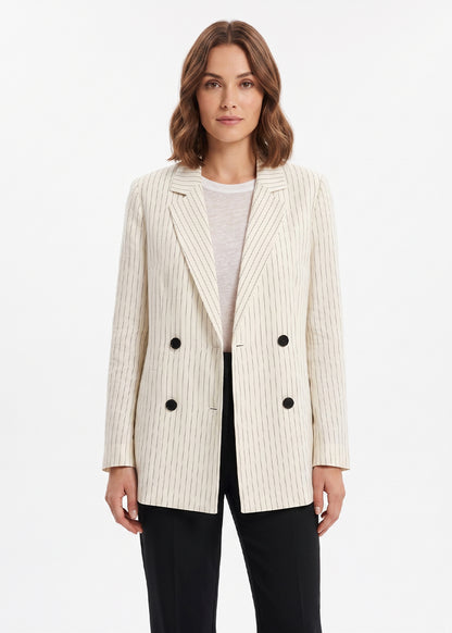 striped linen jacket