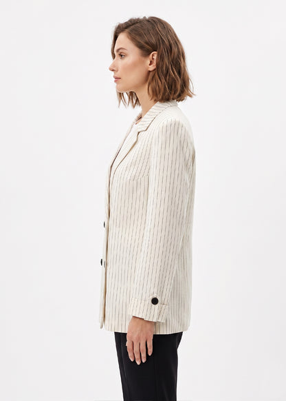 striped linen jacket