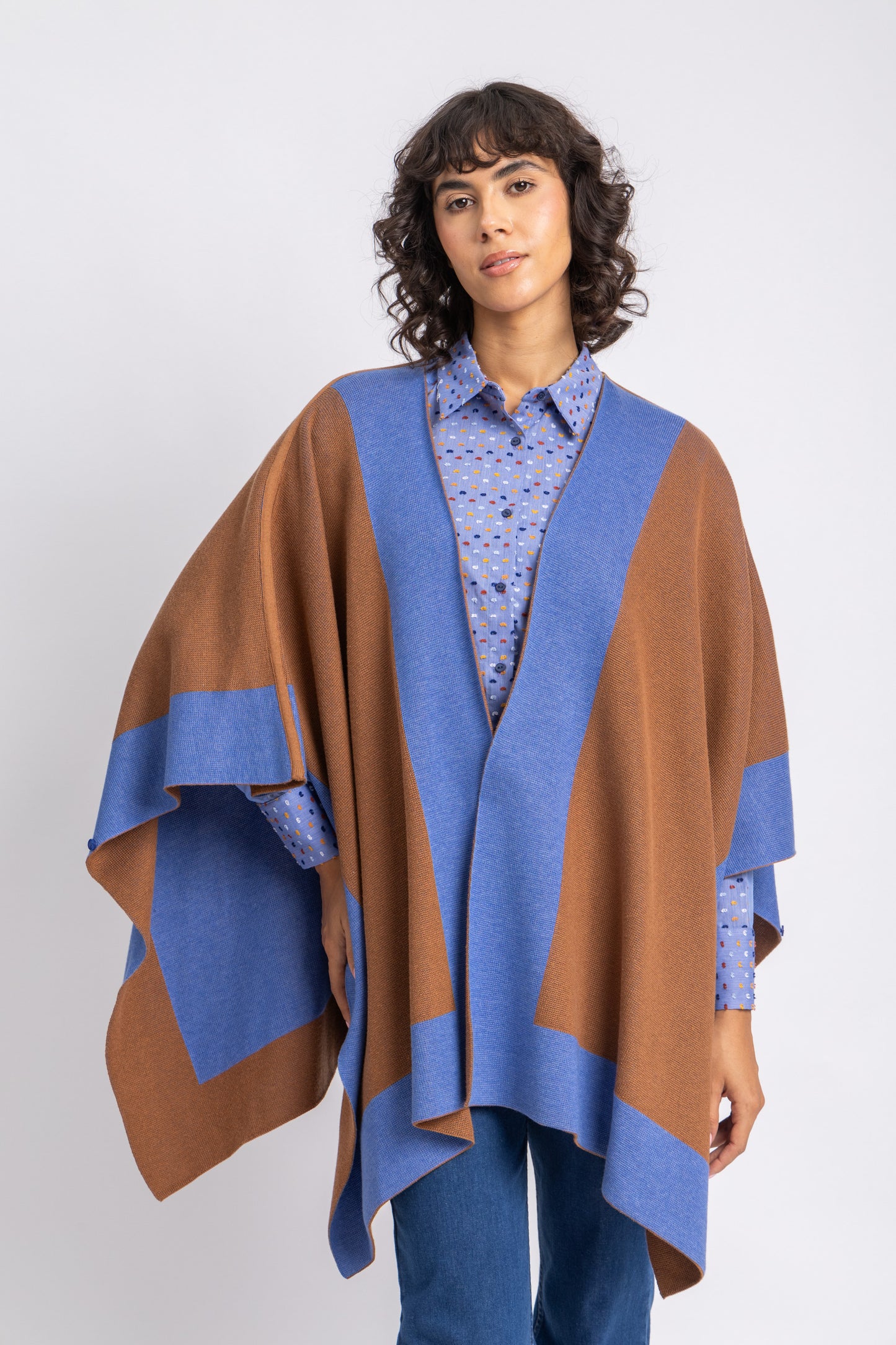 one size knitwear poncho