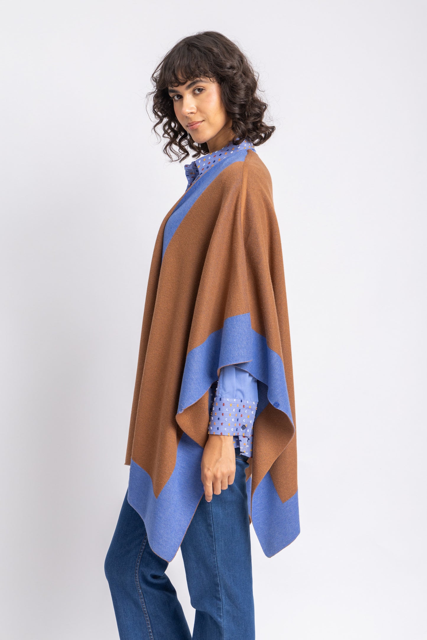 one size knitwear poncho