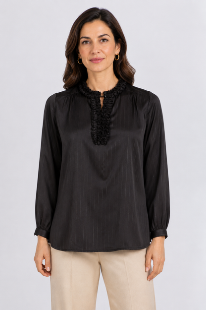 striped satin blouse