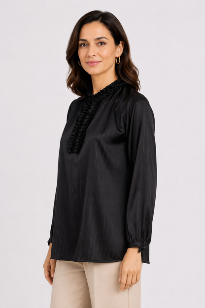 striped satin blouse