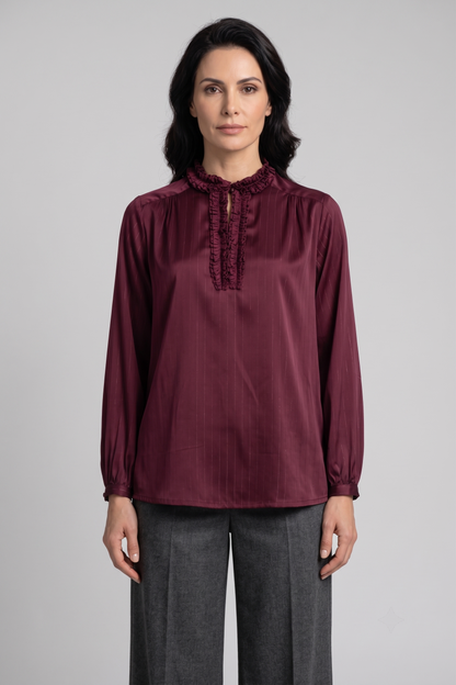 striped satin blouse