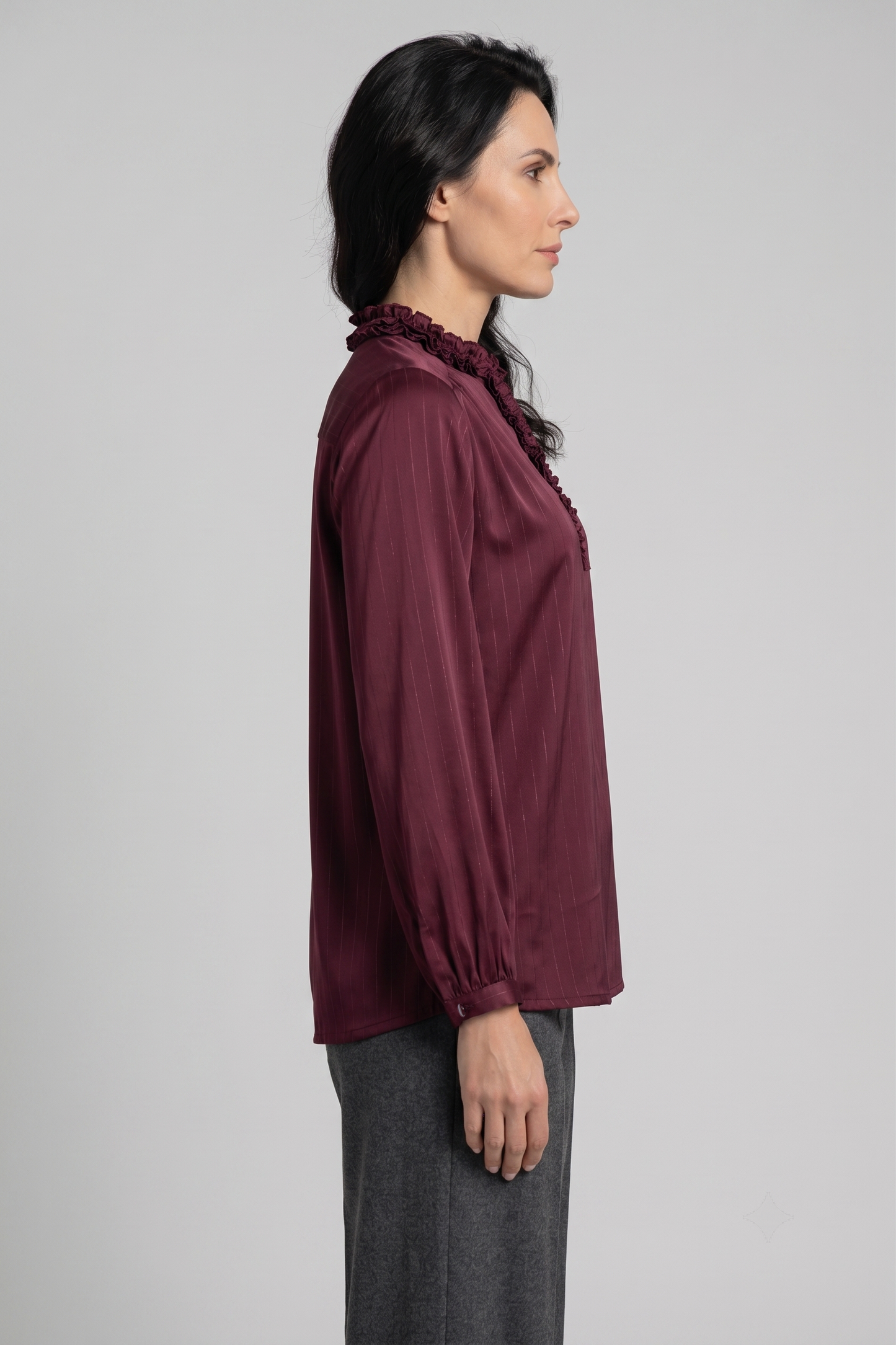striped satin blouse