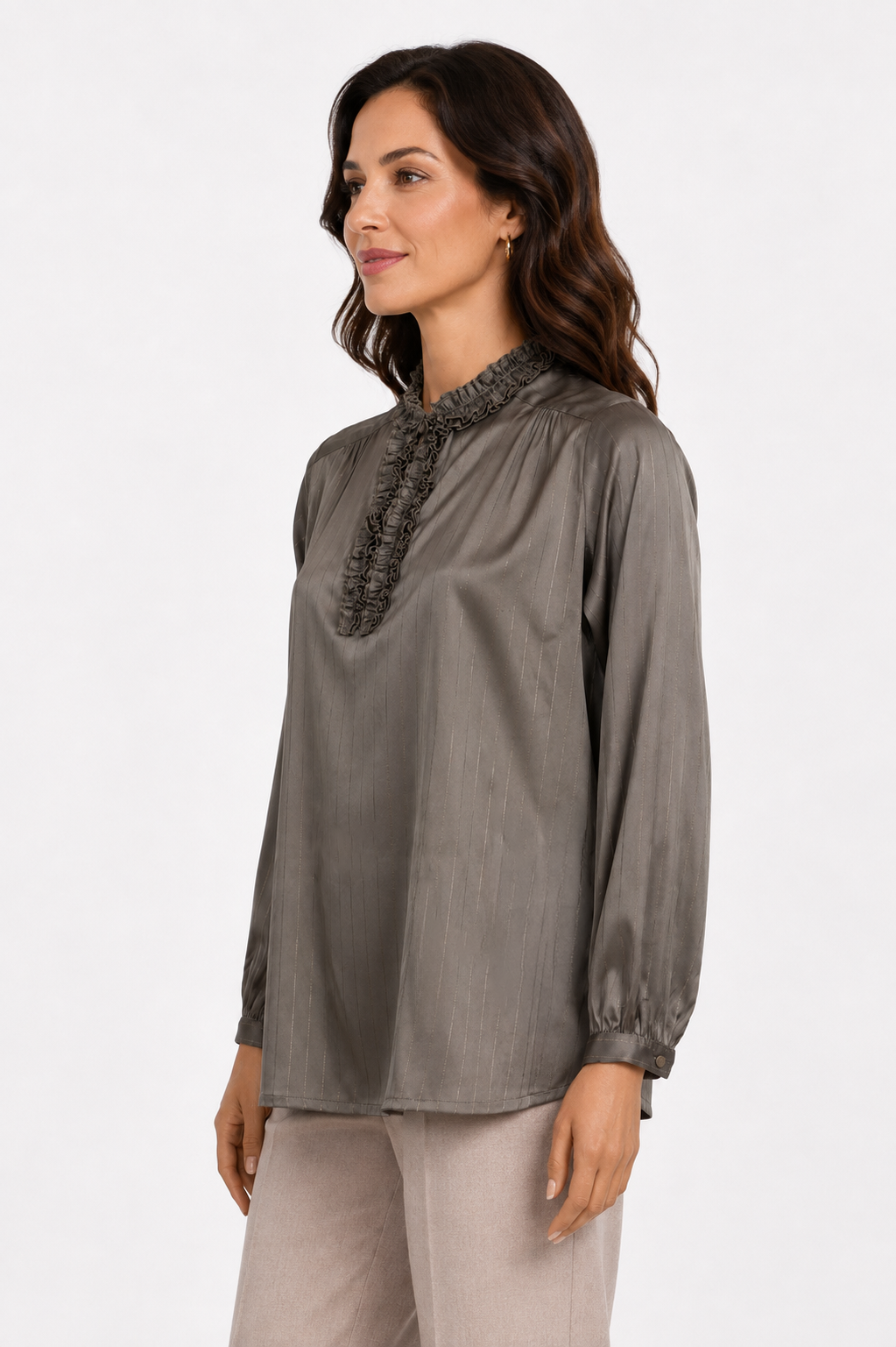 striped satin blouse