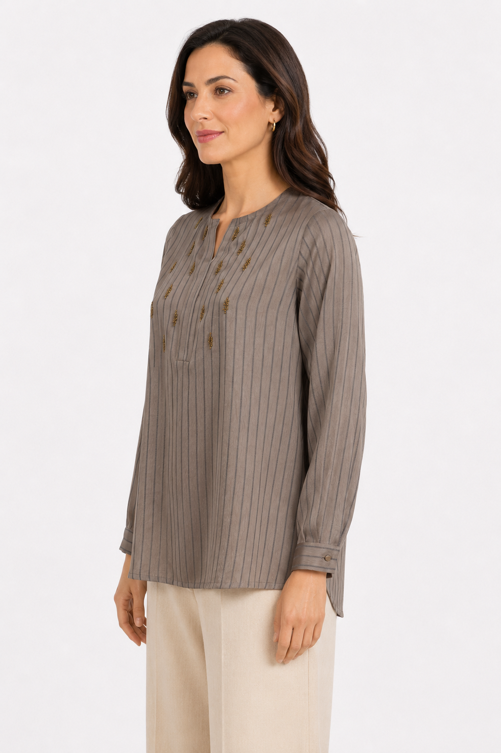 striped satin blouse