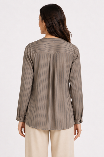 striped satin blouse
