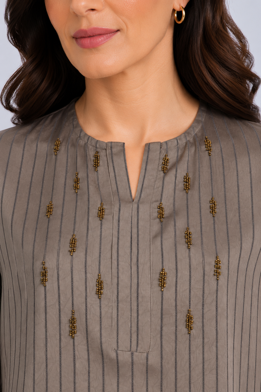 striped satin blouse