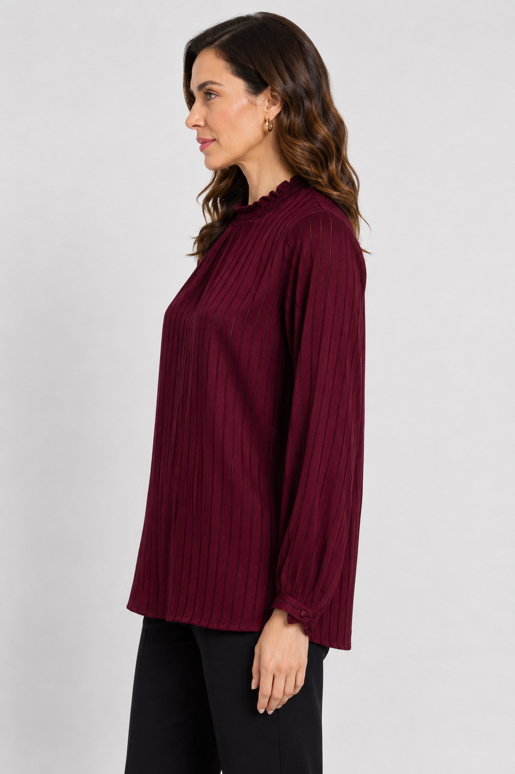 striped satin blouse