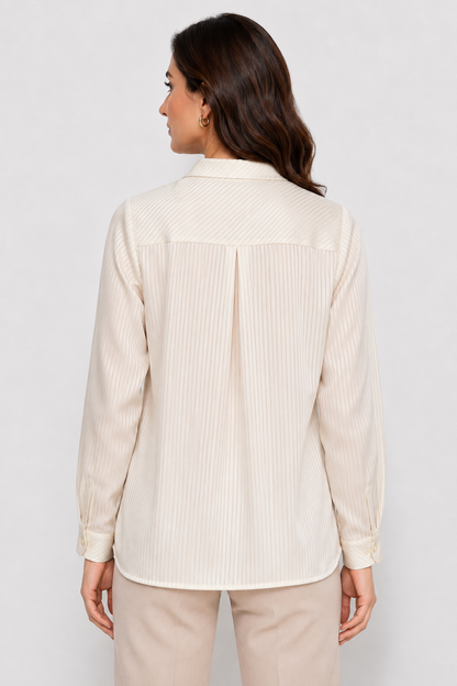 striped satin shirt