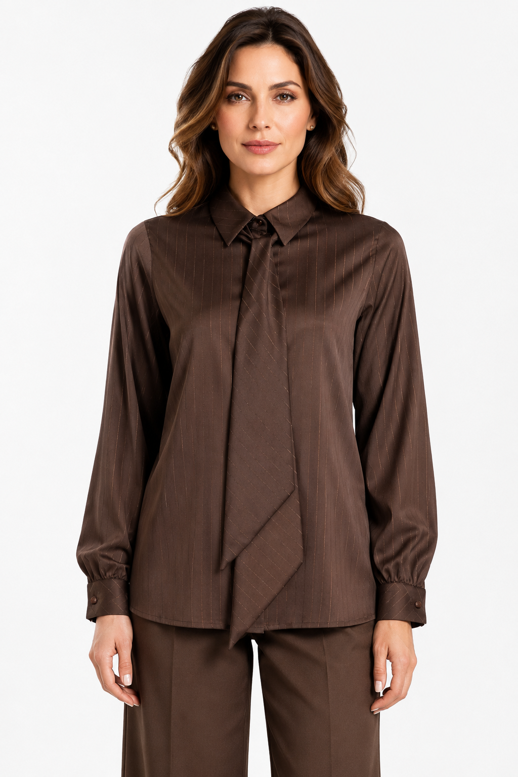 satin striped shirt