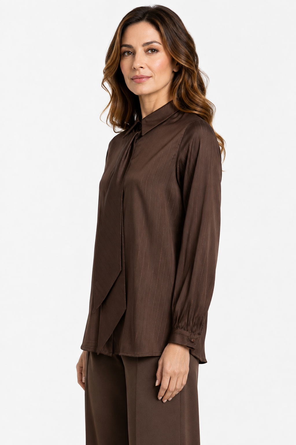 satin striped shirt
