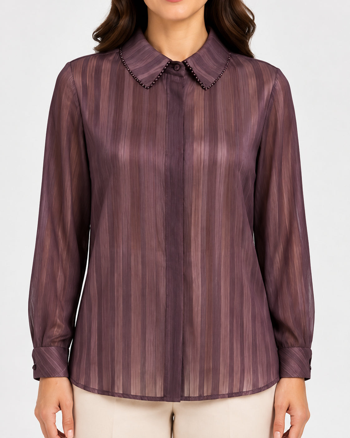 striped chiffon shirt