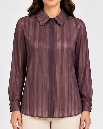 striped chiffon shirt
