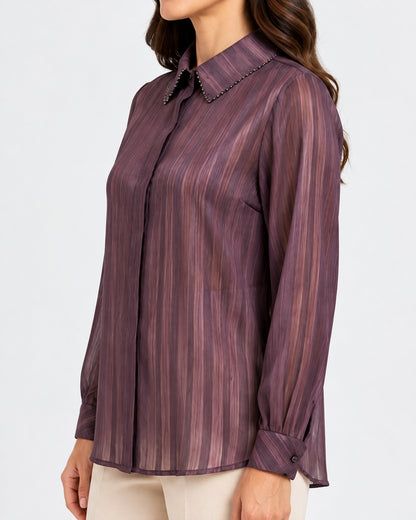 striped chiffon shirt