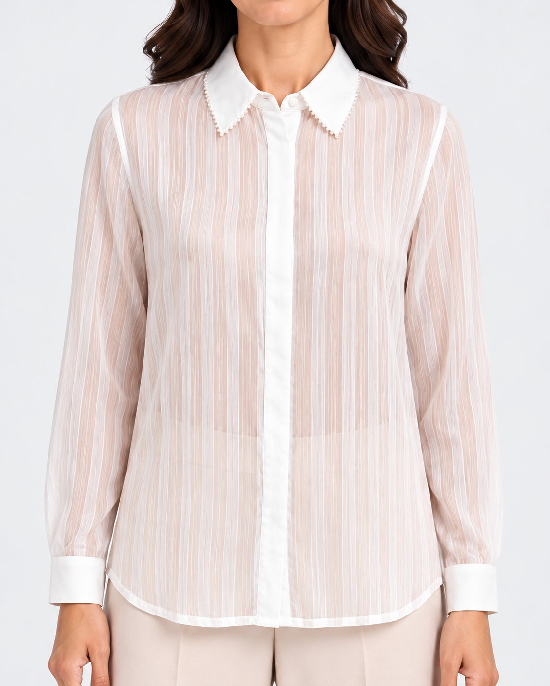 striped chiffon shirt