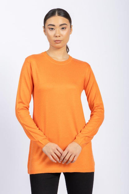 Cashmere Feel V-Neck Knitwear Long Blouse With Several Colors