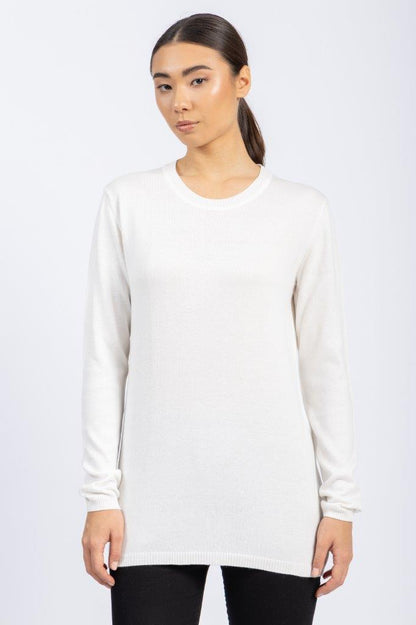 Cashmere Feel V-Neck Knitwear Long Blouse With Several Colors