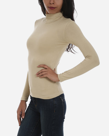 BLOUSE WITH PLEATED HALF NECK
