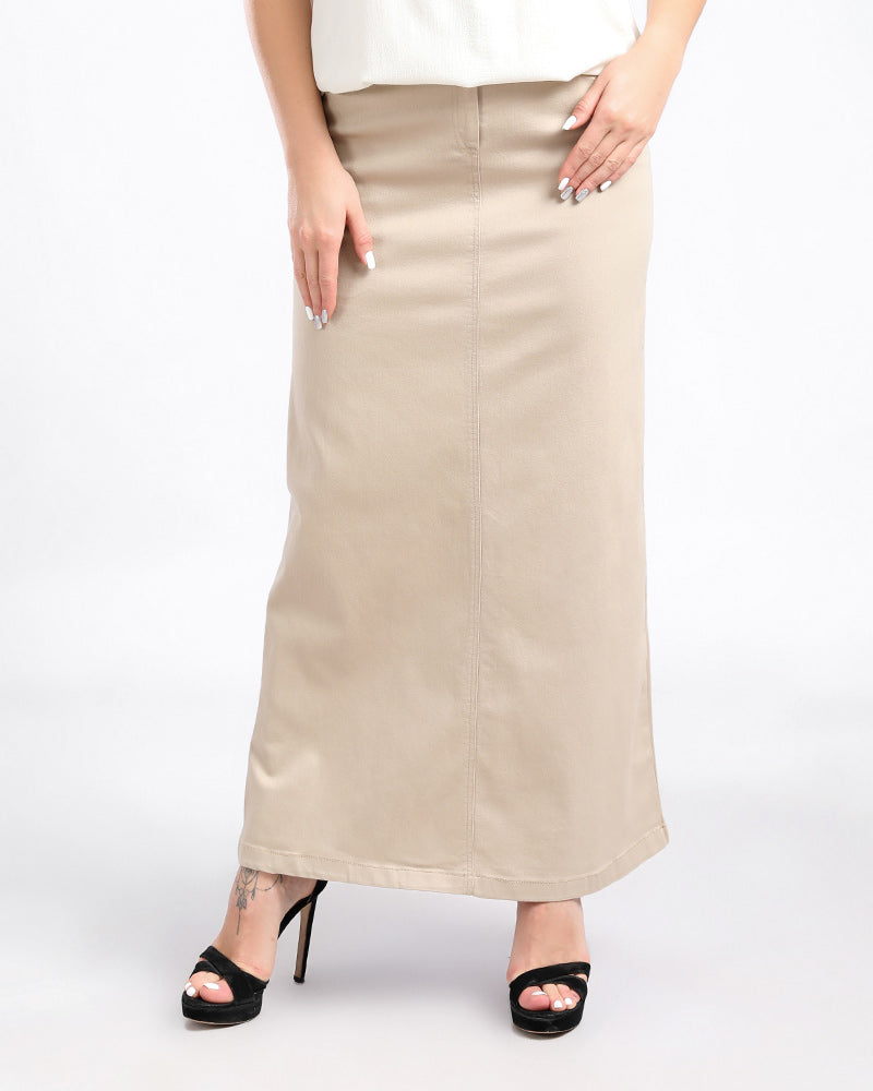 Beige Gabardine Skirt