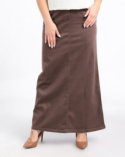 Brown Gabardine Skirt