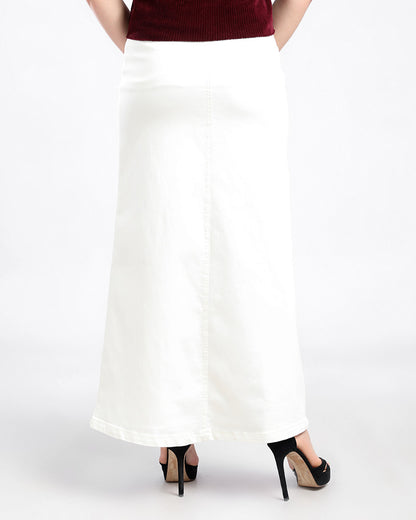 Off White Gabardine Skirt