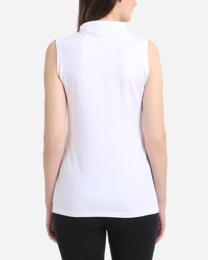 White Top with pleated half-neck