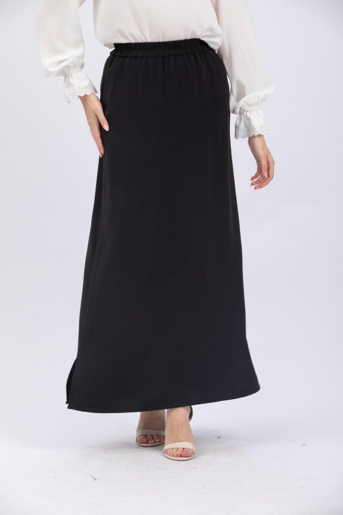 Basic straight cut crepe skirt