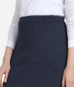 Knitwear Extra Fine Merino Wool Skirt With Elastic Waist For Extra Comfort