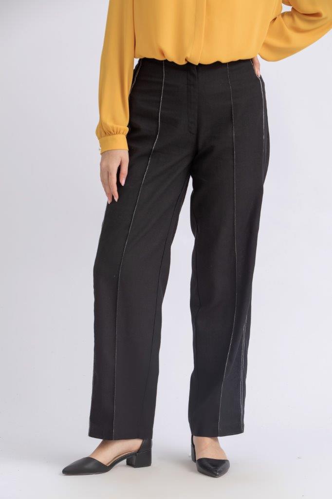 Formal cotton linen straight cut pants
